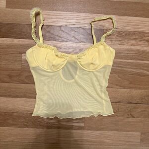 Edikted Yellow Mesh Tank Top
